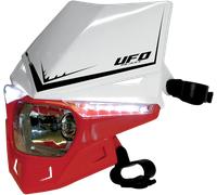 UFO Stealth 12V Headlight With LED Side Lights - White/ Red