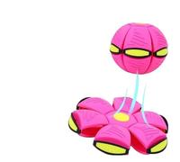 UFO Stomp Magic Ball, Portable Pet Toy Flying Saucer Balls, Creative Doggy Disc Ball, Decompression Flying Flat Throw Dog Balls Toy For Childrens Kids Sports, Outdoor Games(Pink)