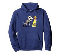 UFO T-Rex Halloween Chasing Pitbull Pullover Hoodie