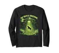 UFO The Truth is Irrational Cow Abduction 3.14 Math Pi Day Long Sleeve T-Shirt