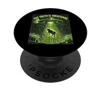 UFO The Truth Is Irrational Cow Abduction 3.14 Math Pi Day PopSockets Adhesive PopGrip