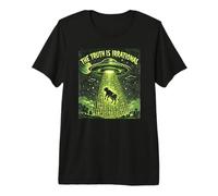 UFO The Truth is Irrational Cow Abduction 3.14 Math Pi Day Premium T-Shirt
