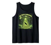UFO The Truth is Irrational Cow Abduction 3.14 Math Pi Day Tank Top