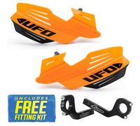 UFO Universal Handguards for Motocross with fixing kit Flourescent Fluo Orange