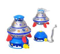 UFO Water Sprinkler for Kids,Water Rocket Sprinkler Toy,Outdoor Water Sprinkler with Light & Spin,Spinning Water Powered Liftoff Sprinkler Toy,Summer Garden Water Play Toys for Kids 3+ Years (Blue)