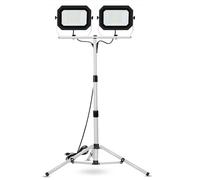 UFOND 20000 Lumen Work Lights with Stand, 200W Dual Head LED Work Light, Waterproof Lamp with Individual Switch, Adjustable Metal Telescoping Tripod 10Ft Power Cord