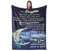 UFOORO Custom Throw Daughter Blanket Customized Blankets for Girls from Dad and Mom Birthday 55"x70"