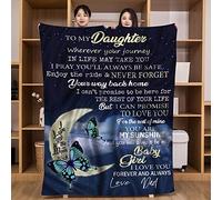 UFOORO Daughter Blanket Personalized Custom Gifts Throw Blankets 55"x70" (To Daughter from Dad)