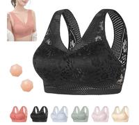 UFOURIVE Hatmeo Women's Orthopedic Anti-Sagging Bra, Posture Bras for Women, Seniors Breathable Push-Up Bra(Black,XL)
