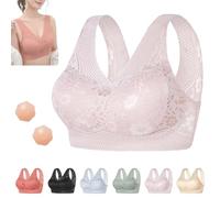 UFOURIVE Hatmeo Women's Orthopedic Anti-Sagging Bra, Posture Bras for Women, Seniors Breathable Push-Up Bra(Pink,XXL)
