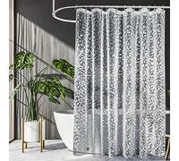 UFRIDAY Clear Shower Curtain Liner 72 x 72 inch,EVA 3D Cobblestone Weighted Plastic Bathroom Shower Curtain Liner with 3 Big Magnets, Thick, Heavy Duty, Transparent.