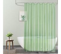 UFRIDAY Green Clear Shower Curtain Liner 72 x 72 inches,Pastic Standard Shower Curtain Liner 12 Rust Resistant Metal Grommets, 5 Weighted Magnet Hem,Mint, Green