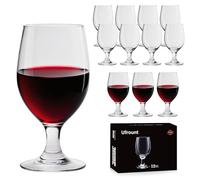 Ufrount 13 OZ Red&White Wine Glasses,Clear Water Goblets Set of 12,Multi-purpose Water Goblet Glasses Dessert Port Short Stemmed Drinking Glass for Party,Wedding,Home Bar