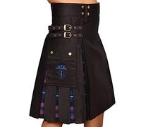 UFS mens Hybrid Shorts, Black & Pride of Scotland Tartan, 42