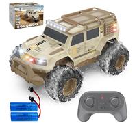 UFULMN Amphibious Remote Control Car 1:14 with 2 Rechargeable Batteries, 4WD Electric Vehicle for Boys Age 8-12, Offroad Waterproof RC Truck All Terrain RC Drift Cars Beach Pool Toys Gifts for Kids