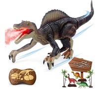 UFULMN Remote Control Dinosaur Toys for Boys Electronic RC Spray Raptor Toy Walking Roaring Jurassic Spinosaurus Realistic 18.1" Dino Birthday Gift for Kids 3 4 5 6 7 8