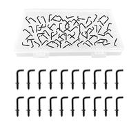 UFURMATE 1/2" Screw in Hooks, 150Pcs Carbon Steel Plated L Shaped Hooks Shouldered Dresser Cup Hooks Right Angle Hooks Self Tapping Screw Hooks (Black)