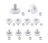 UFURMATE 10Pcs Drawer Rollers POM Plastic Cabinet Drawer Slides Wheels with Nuts Drawer Roller Slide Guides Pulleys for Furniture DIY Replacement Parts (Diameter 19mm)