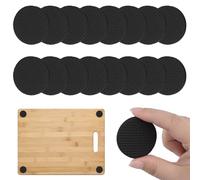 UFURMATE 16Pcs Anti-Slip Cutting Board Feet 1.57" Self-Adhesive EVA Foam Bumper Feet for Kitchen, Furniture, Electronics (Black)