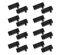 UFURMATE 16Pcs Glass Door Hinge Black Frameless Glass Door Pivot Hinges Clamp Adjustable Cabinet Pivot Hinge Clip Replacement Kit, Fit for 4-6mm Free-Swinging Glass Door