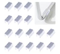 UFURMATE 16Pcs Sled Chair Leg Floor Protector with Felt on Bottom 24mm U Shaped Furniture Feet Felt Protectors Rectangle Tubular Leg Tips Caps Slide Smoothly (Transparent)