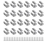 UFURMATE 24pcs Glass Shelf Bracket,Wall Mounted Adjustable Glass Shelf Clamp Clips Polished Chrome Zinc Alloy Clamp Holders Fit for 6-10mm Thickness(Round)