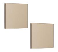 UFURMATE 2Pcs Blank Cover Wall Plate 3.39" x 3.39" Plastic Screwless Double Blank Wall Plate Blank Device Outlet Cover Electrical Covers for Unused Outlets or Switches (Gold)