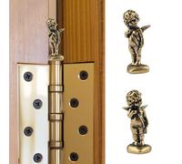 UFURMATE 2Pcs Brass Cupid Hinge Heads Decorative Topper, Magnetic Vintage Hinge Toppers Creative Bronzed Hinges Head Home Decoration Magnets Ornaments