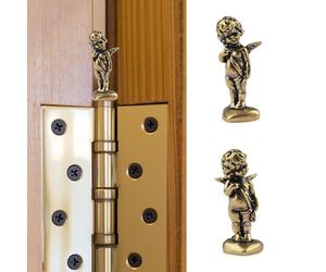 UFURMATE 2Pcs Brass Cupid Hinge Heads Decorative Topper, Magnetic Vintage Hinge Toppers Creative Bronzed Hinges Head Home Decoration Magnets Ornaments