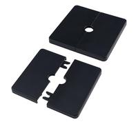 UFURMATE 2Pcs Plastic Square Cable Pass Through Plates, ABS Self-Adhesive Escutcheon Plate Faucet Decoration Accessories for 12 mm/0.47 Inch Diameter (Black)