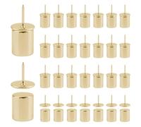 UFURMATE 30 Sets Magnetic Push Pins Tacks Pushpins with Large Magnet Poster and Photo Hangers Magnetic Thumbtacks for Cork Board Metal Decorative Pushpins Clip for Map Picture (Gold)