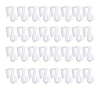 UFURMATE 32Pcs Over Cabinet Door Hooks Plastic Over The Door Single Hook Space-Saving Hanger Extender Clips Multi-Purpose Hook for Kitchen Bathroom Bedroom (White)