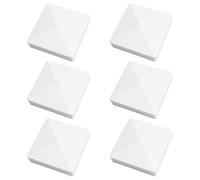 UFURMATE 4 x 4 Inch PVC Post Caps, 6 Pack White Fence Top Covers Tips Waterproof and UV Resistant Fence Post Caps for Protection