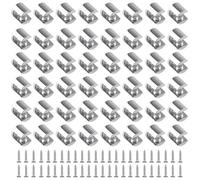 UFURMATE 48Pcs Glass Shelf Bracket,Wall Mounted Adjustable Glass Shelf Clamp Clips Polished Chrome Zinc Alloy Clamp Holders Fit for 6-10mm Thickness(Round)