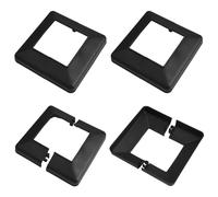 UFURMATE 4PCS Post Base Cover Plates, 80x80mm Plastic Post Skirt Cover, Black