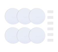 UFURMATE 6Pcs Round Hole Cover, PVC Plastic Door Hole Cover Plate Blank Decorative Wall Plate for Holes, Scratches, Broken Door Lock (7.5cm, Pure White)