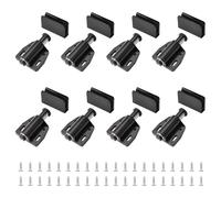 UFURMATE 8 Sets Glass Door Magnetic Catch Closures Push Open Single Glass Door Magnetic Touch Latchs with Adjustable Cabinet Clamp, Fit for 3-6mm Free-Swinging Glass Door (Black)