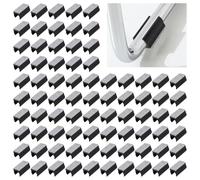 UFURMATE 80Pcs Chair Pads 18mm Plastic Chair Leg Floor Protectors with Felt Pads U Shaped Furniture Feet Protectors Non-Slip Rectangle Tubular Legs Caps (Black)