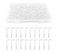 UFURMATE 80Pcs Screw in Hooks L Shaped Hooks with White Plastic-Coated Surface Shouldered Dresser Cup Hooks Right Angle Hooks Self Tapping Screw Hooks for Indoor and Outdoor Hanging