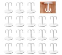 UFURMATE Adhesive Hooks, 18Pcs Plastic Self-Adhesive Ceiling Hooks Sticky Wall Hooks Tea Towel Hangers Top Mount Hooks Under Shelf Hooks for Kitchen, Bathroom, Shower (White)