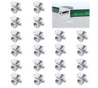UFURMATE Adjustable Glass Shelf Bracket, 20Pcs Frameless Glass Clamp with Pin Wall Mounted Clips for 4-8mm Glass Cabinet