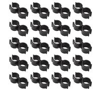 UFURMATE Black Double Pipe Clamps, 20Pcs, 23.5mm Inner Diameter, Plastic, Easy to Install, Fixes Two Pipes Together, Home & Garden Use