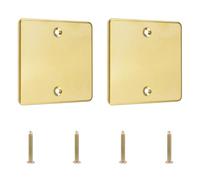 UFURMATE Blanking Cover Plate, 2PCS Stainless Steel Wall Hole Cover Gang Blank Device Electrical Covers for Socket,Unused Outlets or Switches (Gold)