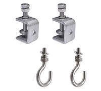 UFURMATE C Clamp, 2Pcs Stainless Steel C Clamps Square Screw Clamps with 2Pcs Stainless Steel M8 Screw Hooks for Woodworking Welding Home Improvement