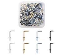 UFURMATE Carbon Steel 120Pcs 1/2" L Shaped Hooks, Mixed Color, 4 Colors, Wall Mount, Minimalist, Indoor/Outdoor Hanging Hooks