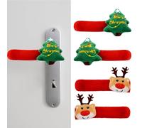 UFURMATE Christmas Door Handle Cover 4PCS Decorative Red Knitted Anti-Freeze Door Handle Protector for Xmas Doorknob Decorations (Christmas Tree， Reindeer)