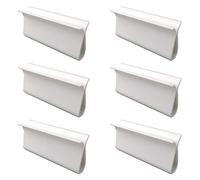 UFURMATE Cordless Blind Handles, 6Pcs White Spring Roller Blind Handles Automatic No-Chain Roller Blind Pull Handles R-Type Roller Blind Cloth Clips