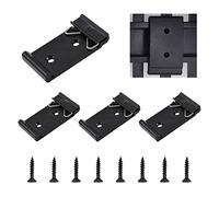 UFURMATE Din Rail Mount Clip, 4Pcs 35mm Wide Din Rail Fixed Clamps Aluminum Alloy Solid State Relay Clips with 8Pcs Mounting Screws (Black)