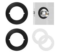 UFURMATE Door Knob Reinforcement Plate, 2Pcs Stainless Steel Door Handle Fixing Repair Kit Self-Adhesive Round Scar Plates for Fixing Door Lock (Black, 55mm)