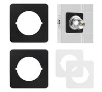 UFURMATE Door Knob Reinforcement Plate, 2Pcs Stainless Steel Door Handle Fixing Repair Kit Self-Adhesive Square Scar Plates for Fixing Door Lock (Black, 55mm)